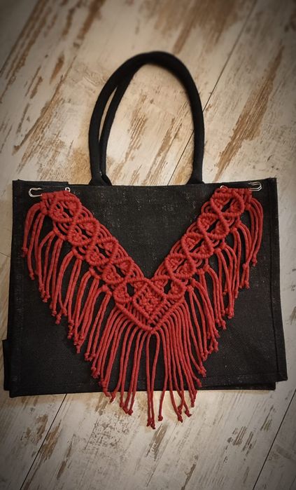 Eko torba juta boho makrama dzień babci prezent