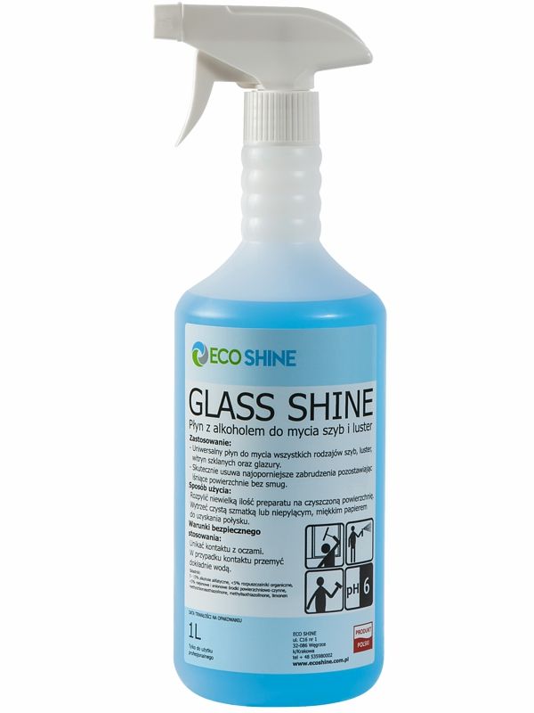 ECO SHINE Glass Shine płyn z alkoholem do mycia szyb i luster 1L