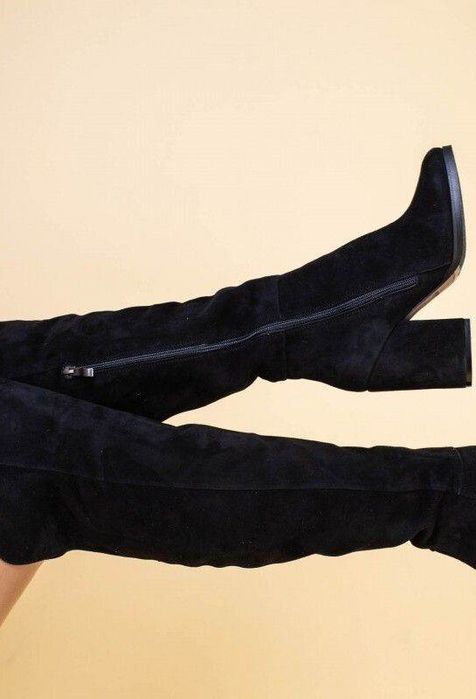 Ботфорти високі замшеві чоботи сапоги