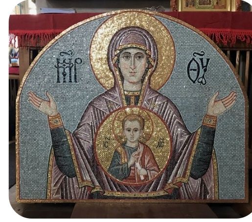 Ікона з мозаїки. Виготовлення мозаїчних ікон з скла, смальти, золота.