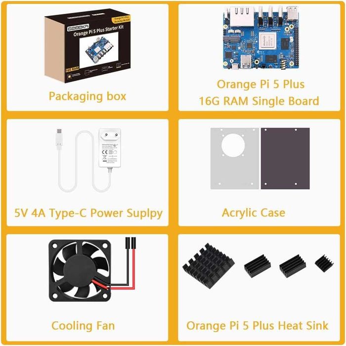 GeeekPi Orange Pi 5 Plus 16 GB LPDDR4  8-rdzeniowy 64-bitowy