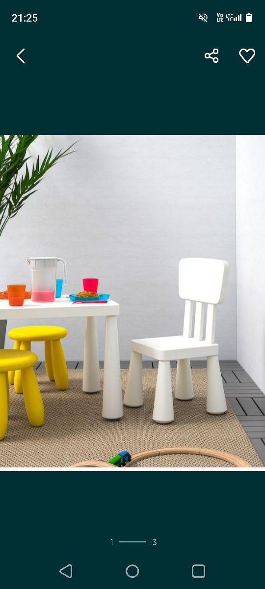 Ikea zestaw stolik plus krzesełko mammut  nowe