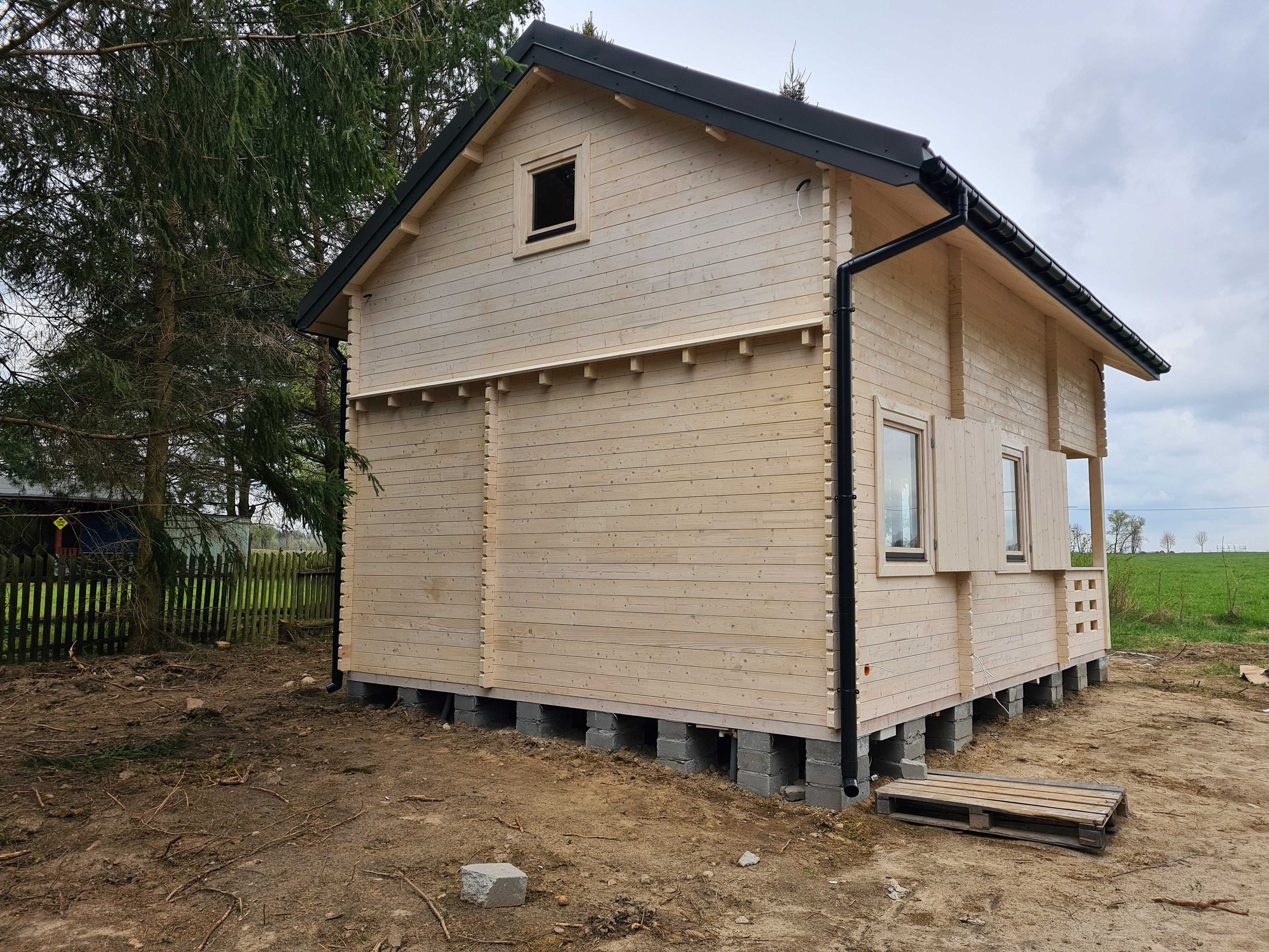 DREWNIANY Domek Letniskowy Całoroczny JAN II 55 + 10 M2