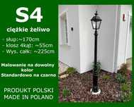 Latarnia ogrodowa żeliwna, lampa do ogrodu, Hc=225cm
