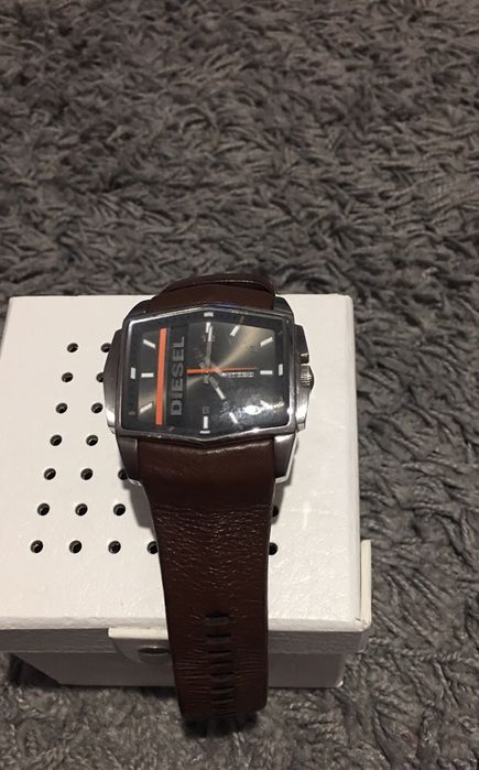 Diesel oryginalny zegarek męski na pasku brązowy pasek skóra