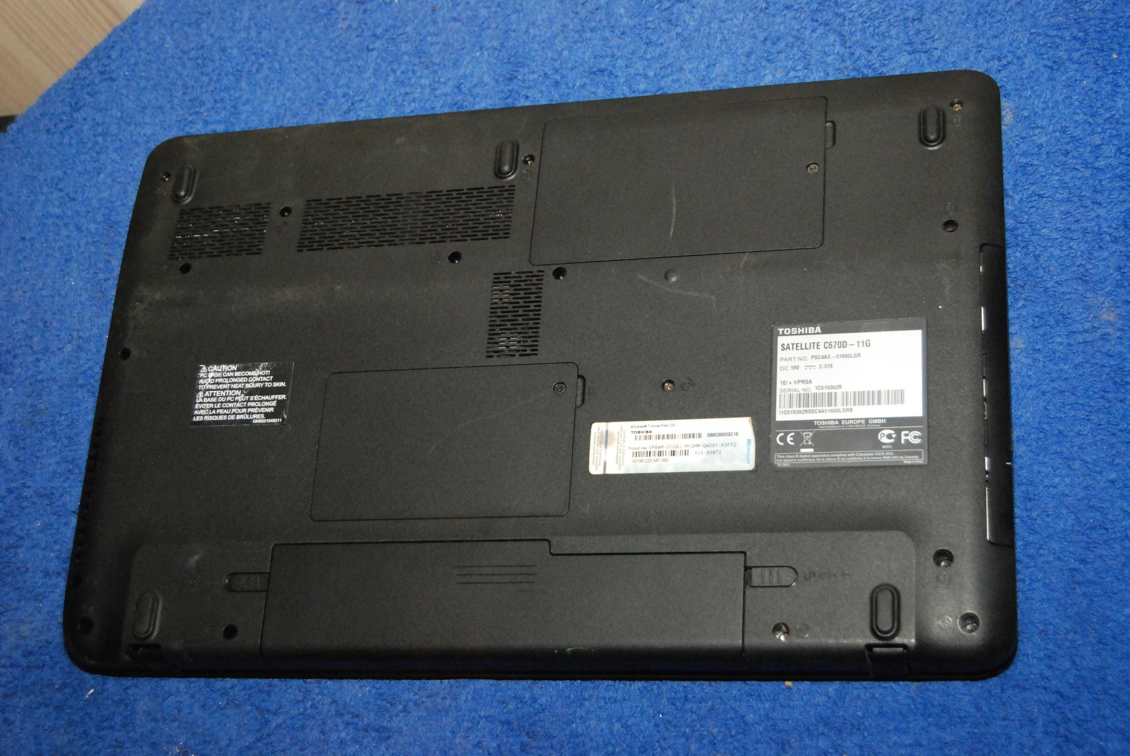 Laptop Toshiba 17" LED 4GB DDR3 Dysk 320GB Win 10