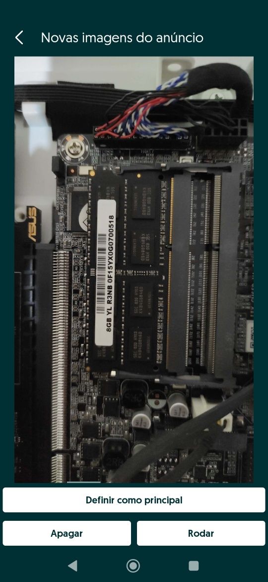 RAM 8gb com pouco uso