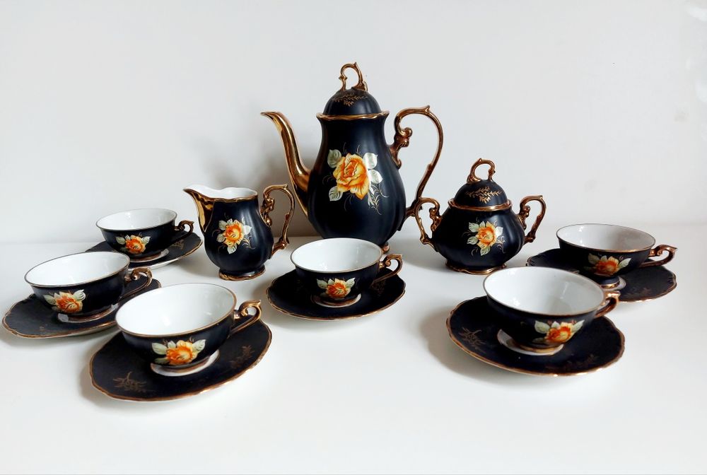 Przedwojenny serwis do mokki / Porcelana JWK Karlsbad