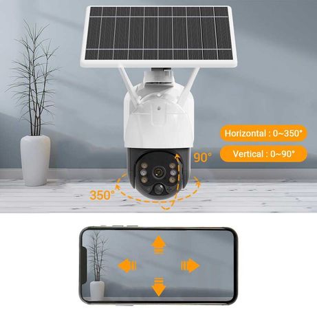 (NOVO) Câmara Rotativa Solar C/ Bateria - WiFi - 1080P - Visão Noturna