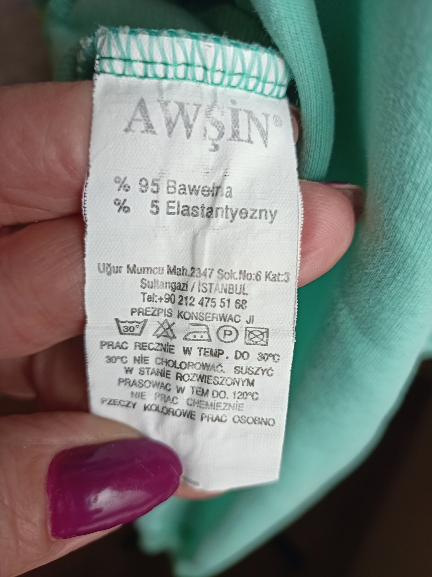 Bluza miętowa z aplikacją M/L