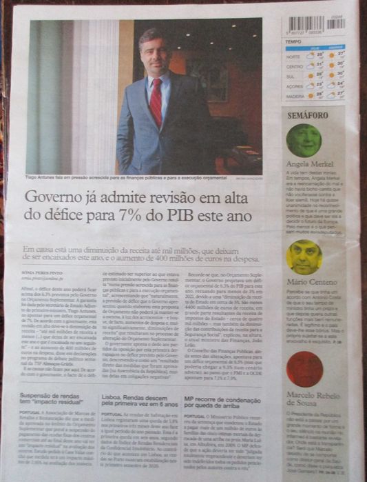 Jornal "I" - - - de 9 de Julho de 2020 - - - - - Jornal