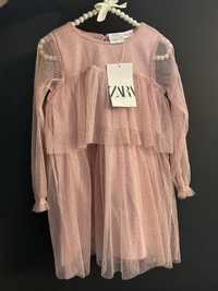 Sukienka tiulowa z falbankami dla dziewczynki r.104 Zara na wesele