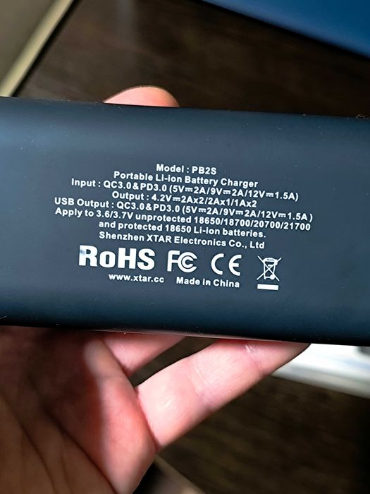 3 в 1 Павербанк + зарядное Xtar PB2S PD18W + аккумуляторы 2×5000 mAh