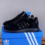 (1672) Кросівки Adidas Iniki замшеві закриті повністю чорні (41-46)аді