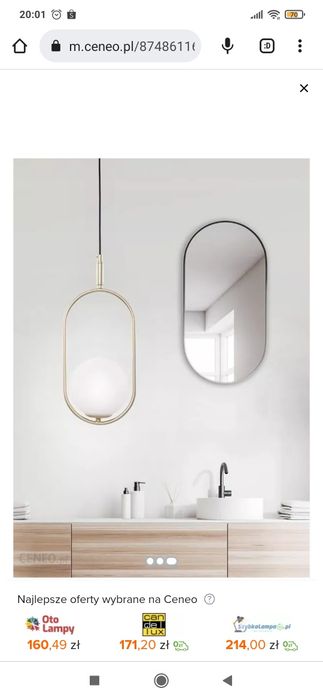 Lampa wiszącą złota 2sztuki