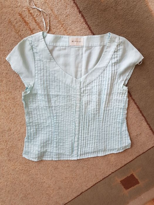 Bluzeczka krótki rękaw damska cienka lekka lato 40