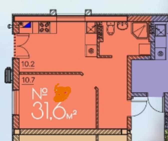 1-комн.31.6 м² в ЖК Rue MENARS – Парижский шарм в Одессе! Без Комиссии