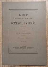 List Krzysztofa Kolumba o Odkryciu Ameryki 1892