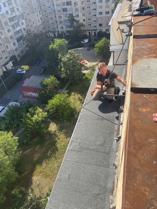 Ремонт крыши (даху) балкона. Кровельные (высотные) работы