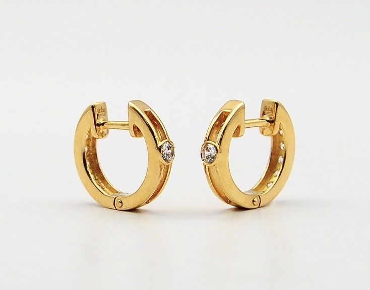 #сережки#золото 585# цирконий# длина 1,5см#