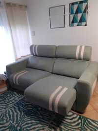 Sofa de 3 lugares, cor verde  água