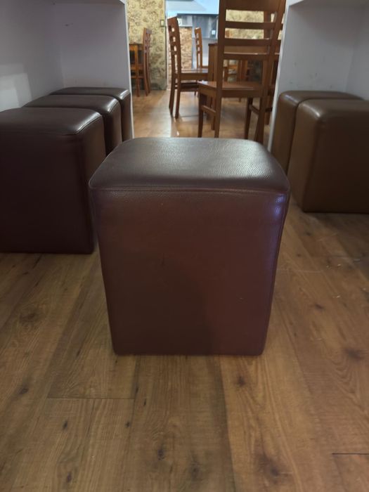 Sofás e pufes castanhos