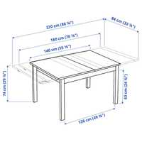 Stół rozkładany bjursta ikea biały