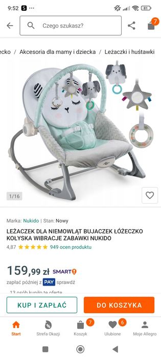 Leżaczek z wibracją Nukido