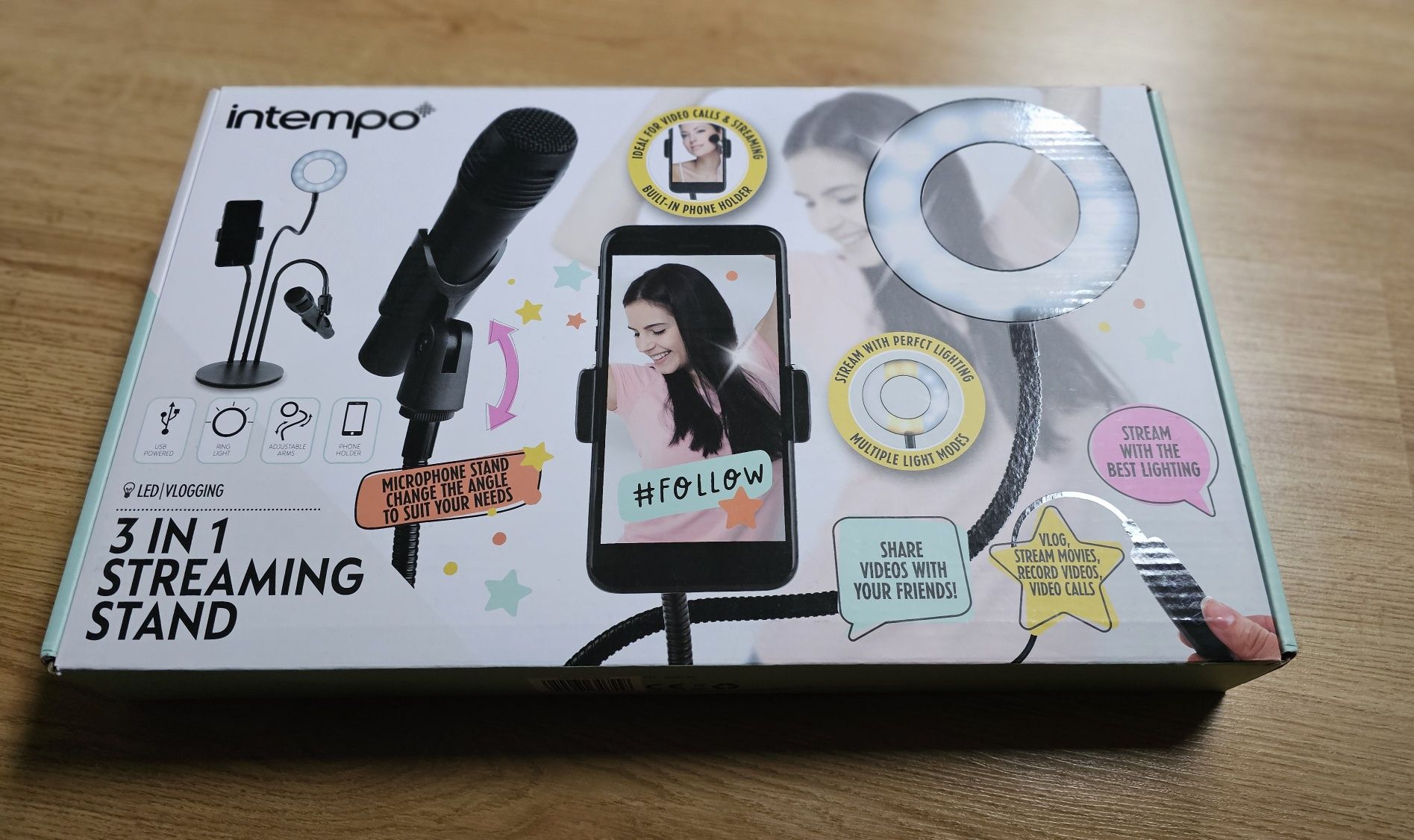 Stojak lampka led do sreamingu dla influencera