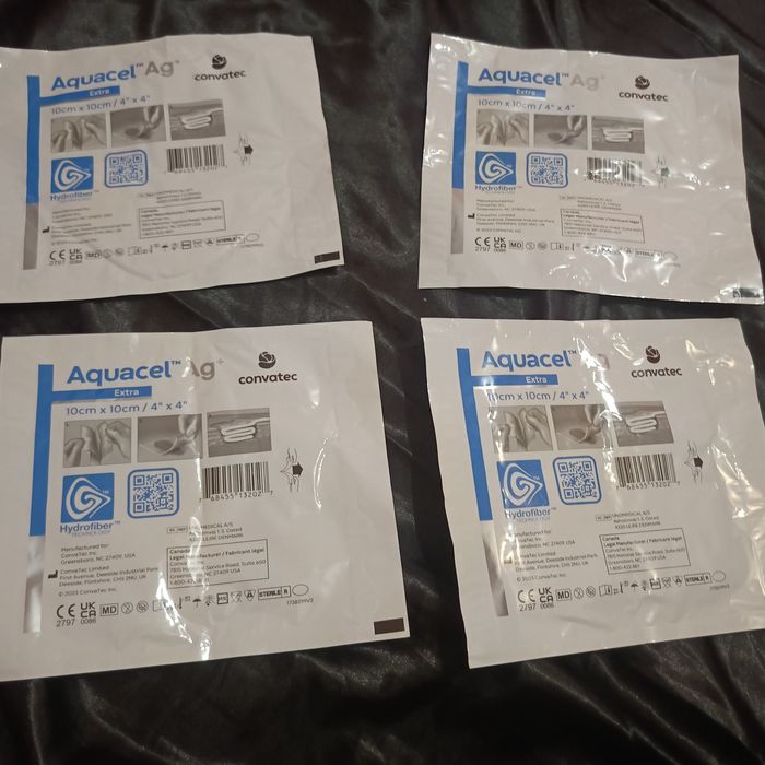 Opatrunki aquacel extra plus Ag convatec srebro operacja rany oparzeni