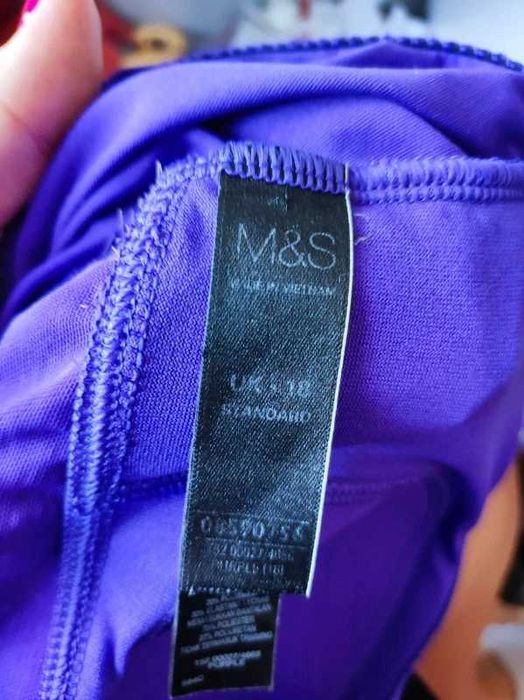 M&S r 46 fioletowy strój jednoczęściowy plus size