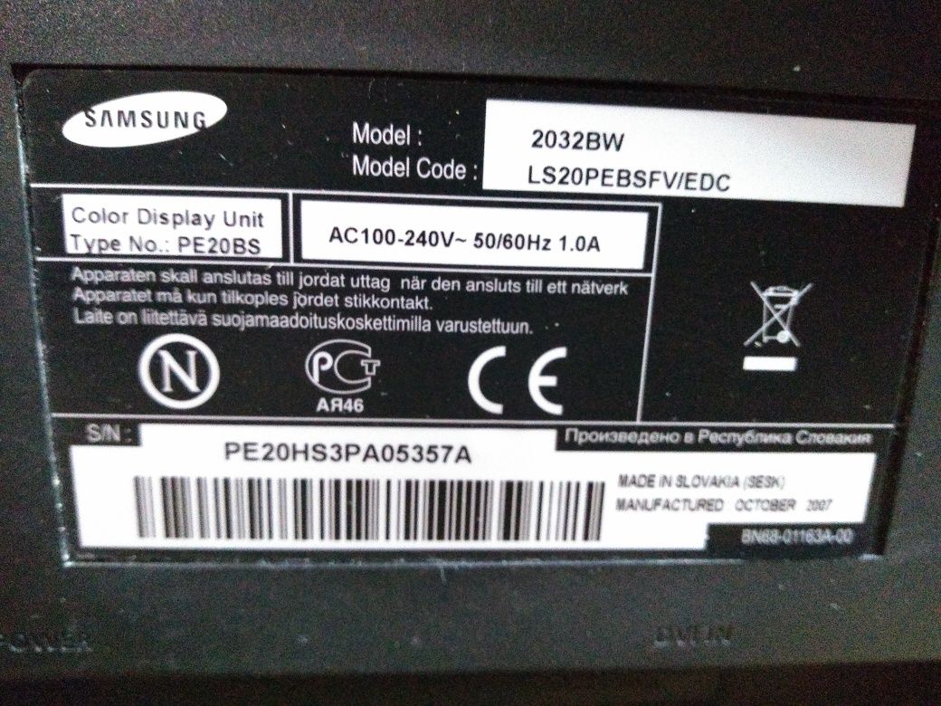 Monitor LCD Samsung 2032BW 20"