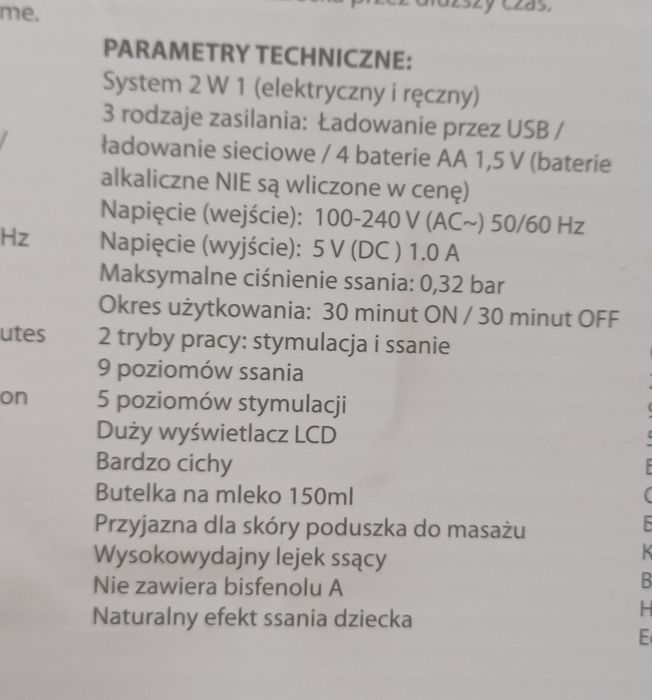 Laktator 2w1 Esperanza elektryczny i ręczny