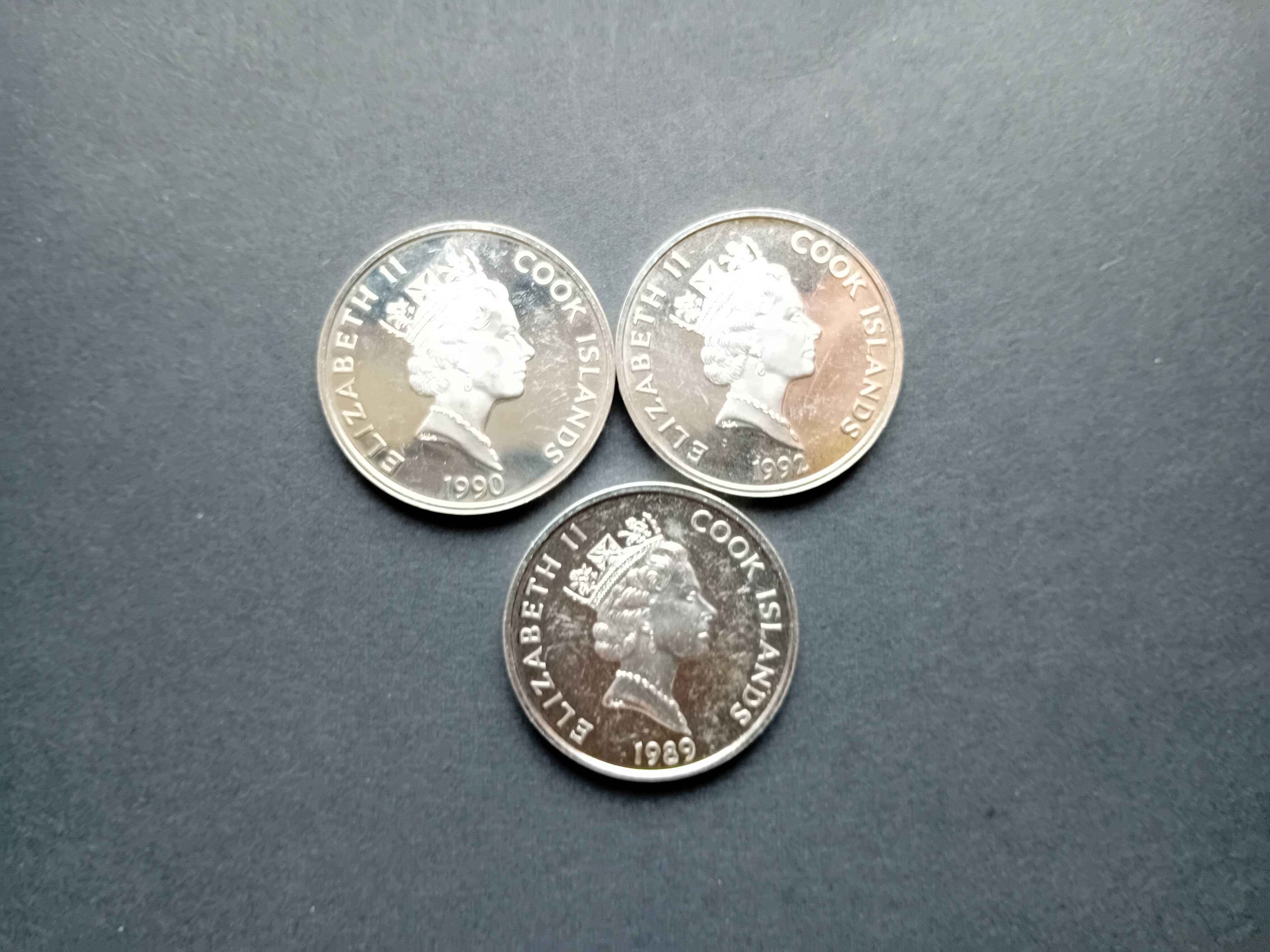 3 moedas 50 Dollars prata 0,999 1 onça 500anos América 89/90/92 novas