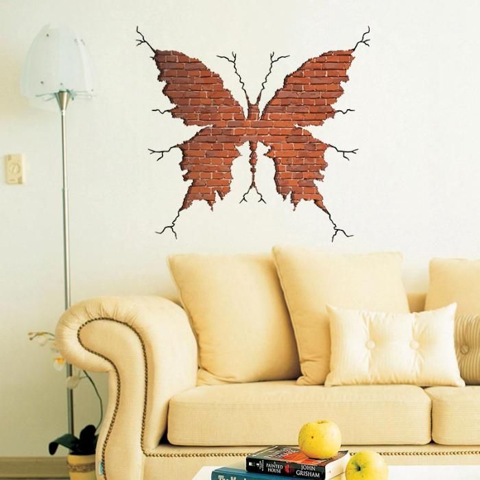 Naklejki ścienne na ścianę Motyl Cegła Cegły WS-0204