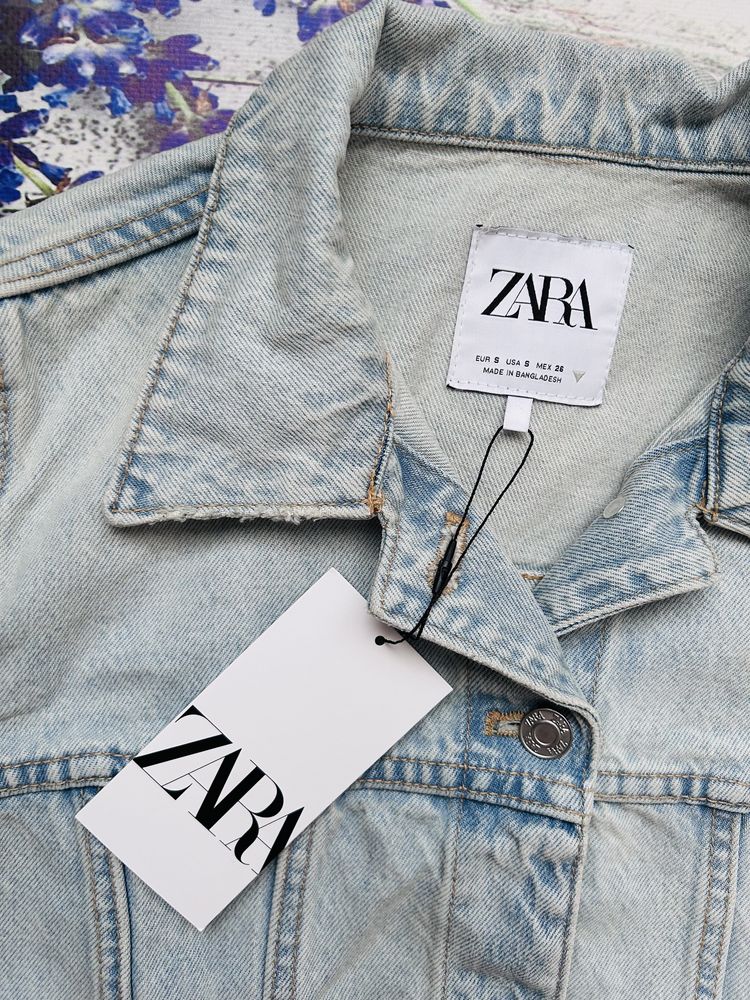 Джинсова куртка, курточка, вітровка, джинсовка zara, розмір S