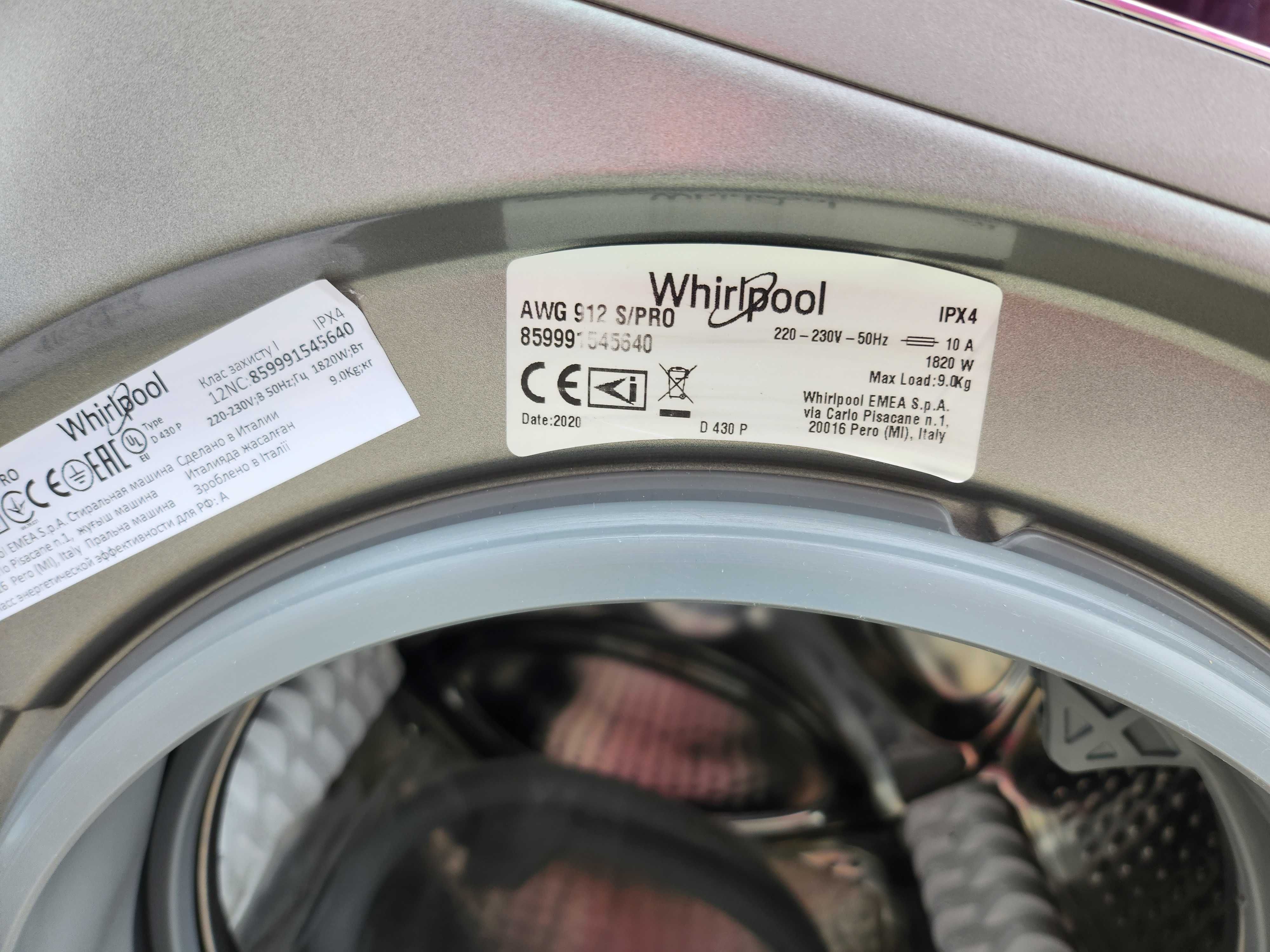 Pralka przemysłowa WHIRLPOOL AWG 812 S PRO 8kg 1200 obr