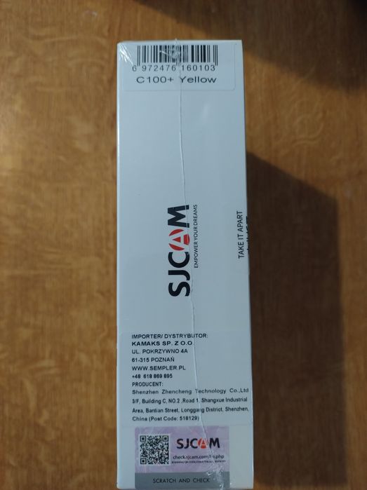 Kamera sportowa SJCAM C100 PLUS Żółta 1440p Filmy 2K WiFi, NOWA