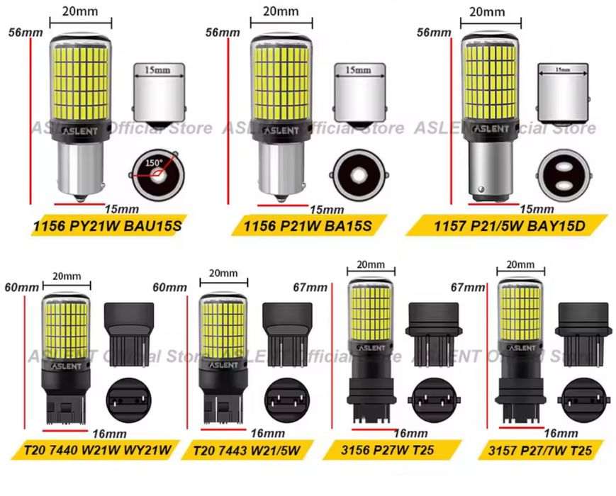 Żarówki LED P21/5W 2x 1157 BAY15D Canbus czerwone, stop, mocne