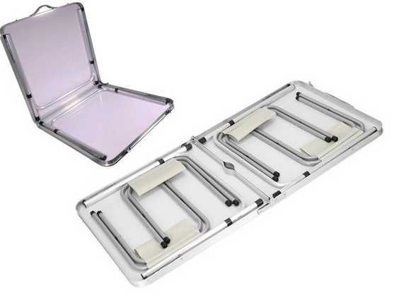 ZESTAW KEMPINGOWY - składany stół + 4krzesła kolor KREMOWY