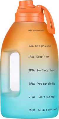 Butelka motywacyjna 3.8l pomarańczowo niebieska Butelka na wodę duża