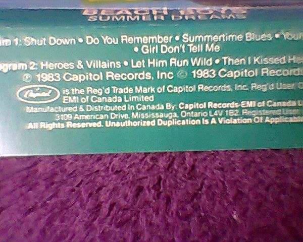 The Beach Boys 2 kasety magnetofonowe Capitol Records,Inc. EMI of Can