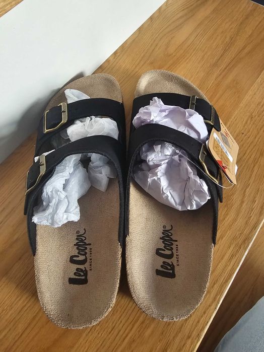 LEE Cooper klapki, czarne na korku, rozmiar 41, Unisex