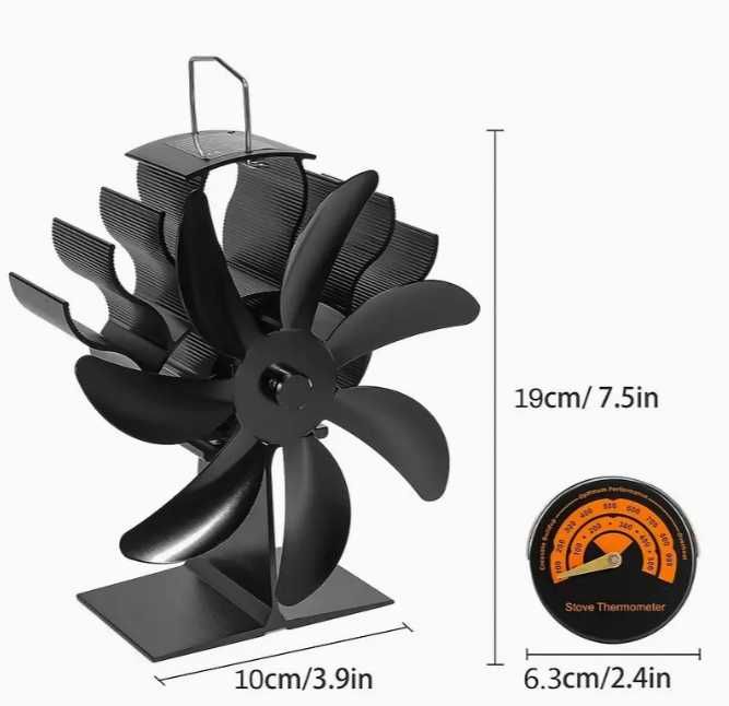 7-łopatkowy wentylator zasilany ciepłem do pieca kominka wiatrak