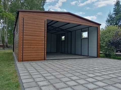 Garaż blaszany 4x4 m drewnopodobny PRODUCENT (52)
