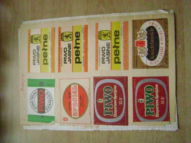 Starocie z PRL Etykiety piwne z PRL = Zestaw 45 sztuk Sierpc i Elbląg