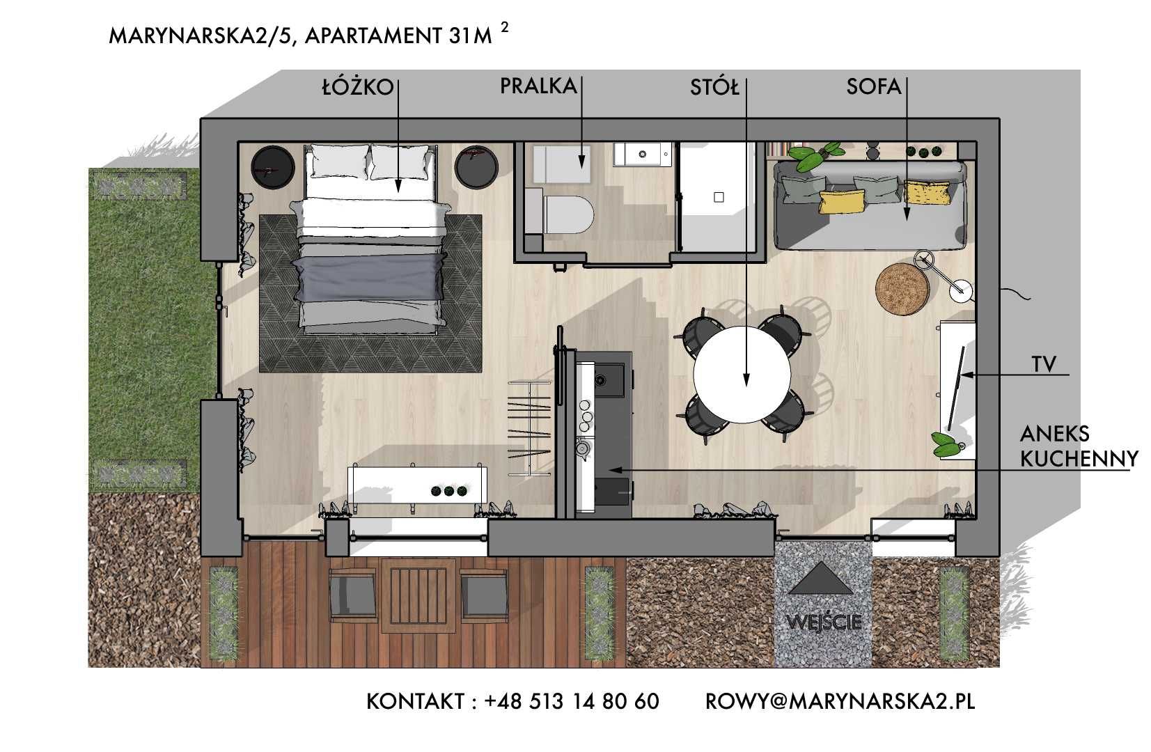 Rowy • Apartament 4-osobowy • Wolne terminy sierpień i wrzesień