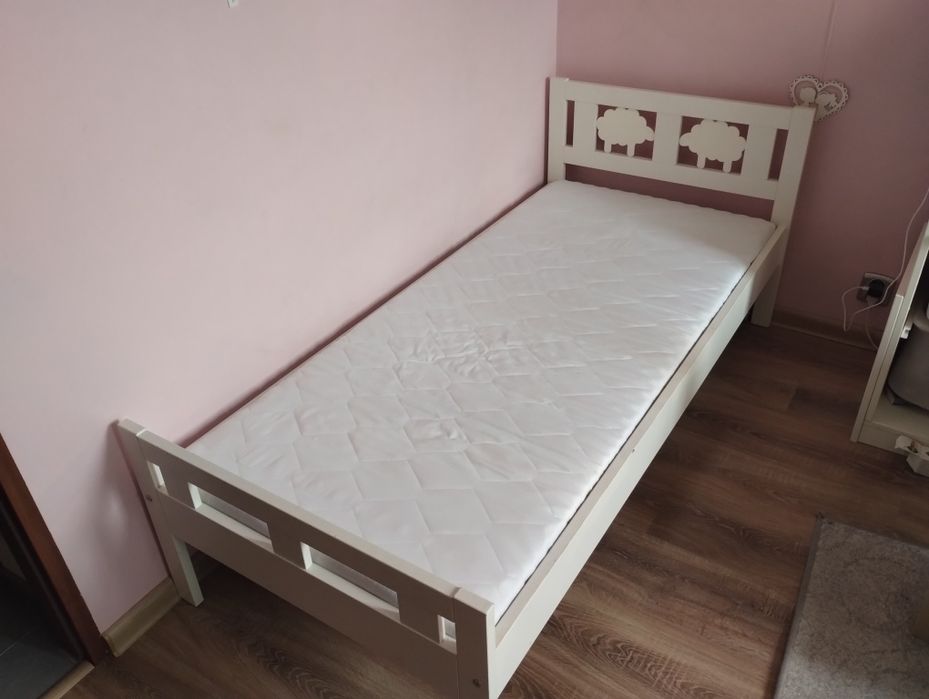 Łóżko dziecięce IKEA Kritter 70x160 komplet z materacem i barierką och