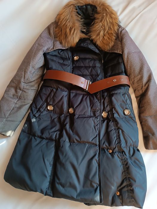 Пальто женское 46 размер, натуральный воротник