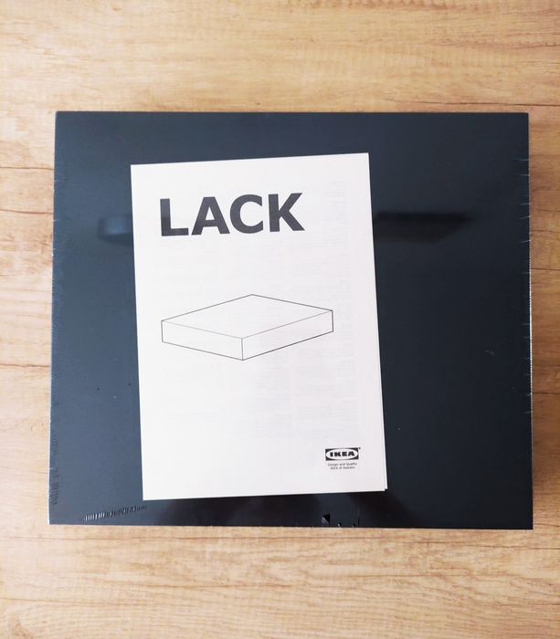 IKEA Półki ścienne LACK, białe i czarna, 3szt 30x26x8 cm